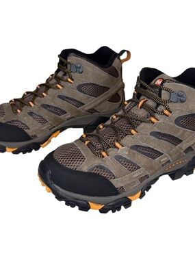 Merrell Moab 2 Mid Ventilator Boots Men 9.5W Wide Vibram Hiking Trail Brown NEW